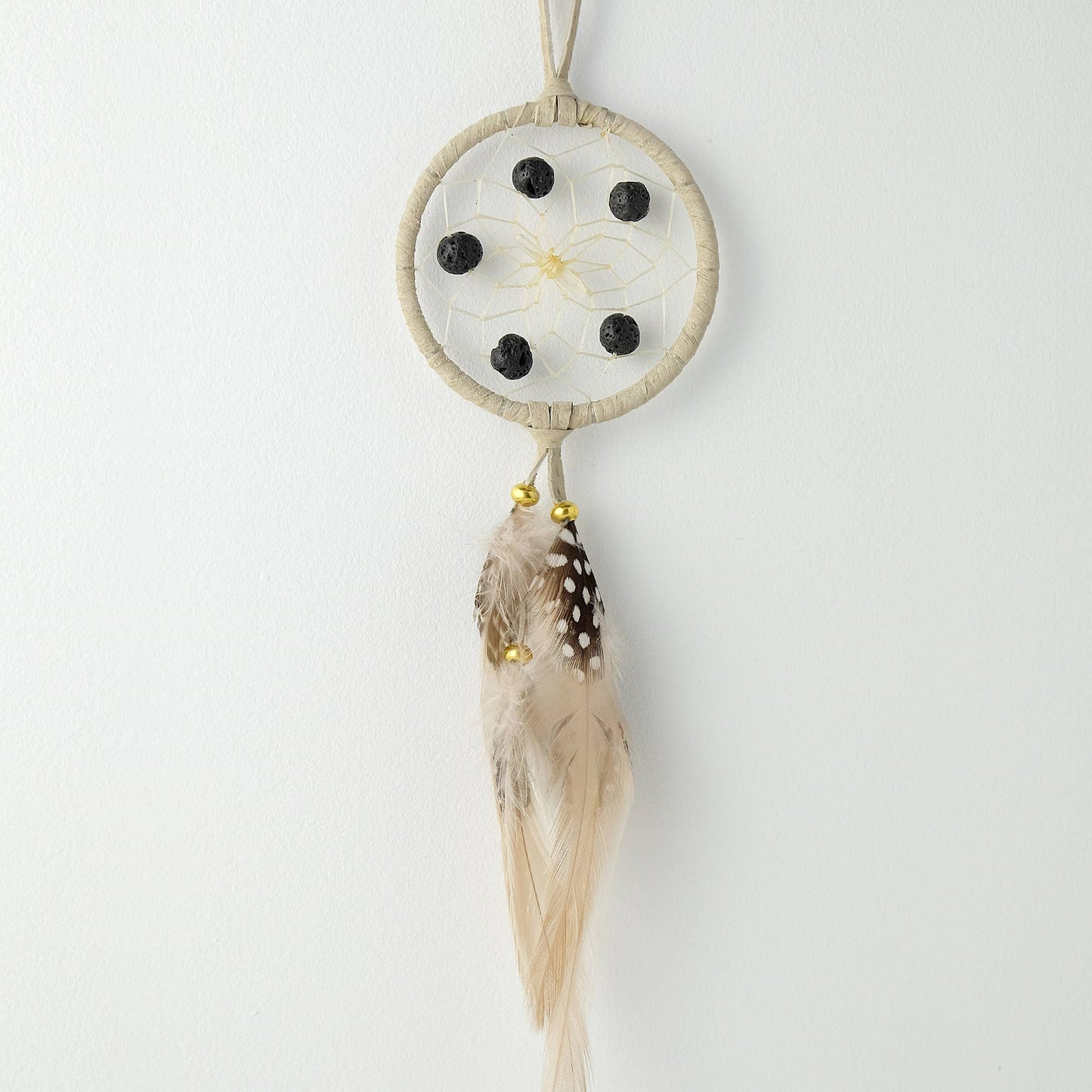 2.5" Dream Catcher with Black Lava Beads (Diffuser)