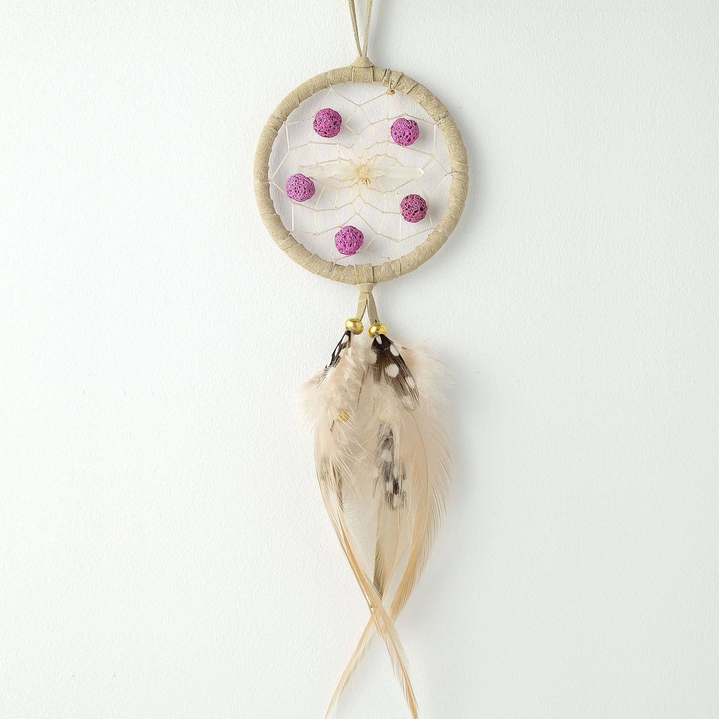 2.5" Dream Catcher with Pink Lava Beads (Diffuser)