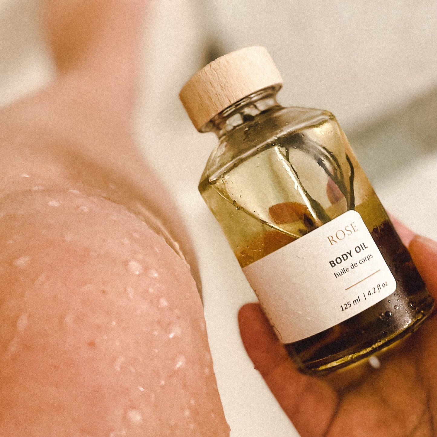 Rose bath and Body Oil (Sea Kelp Infused)