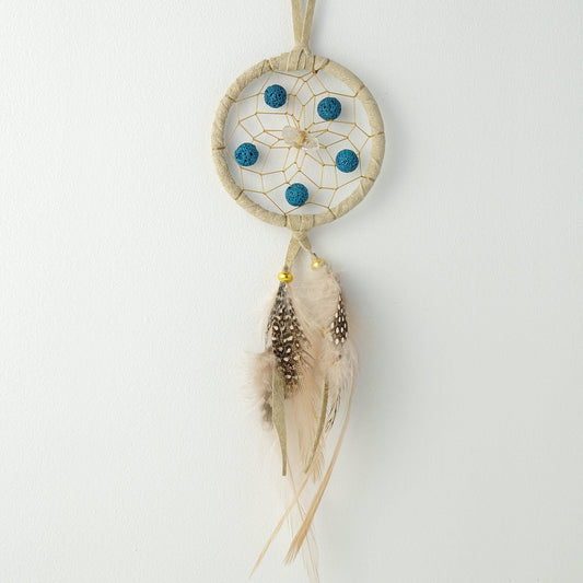 2.5" Dream Catcher with Turquoise Lava Beads (Diffuser)