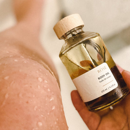 Rose bath and Body Oil (Sea Kelp Infused)