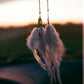 2" Tan Vision Seeker Dream Catcher with Quartz Crystal and Stones